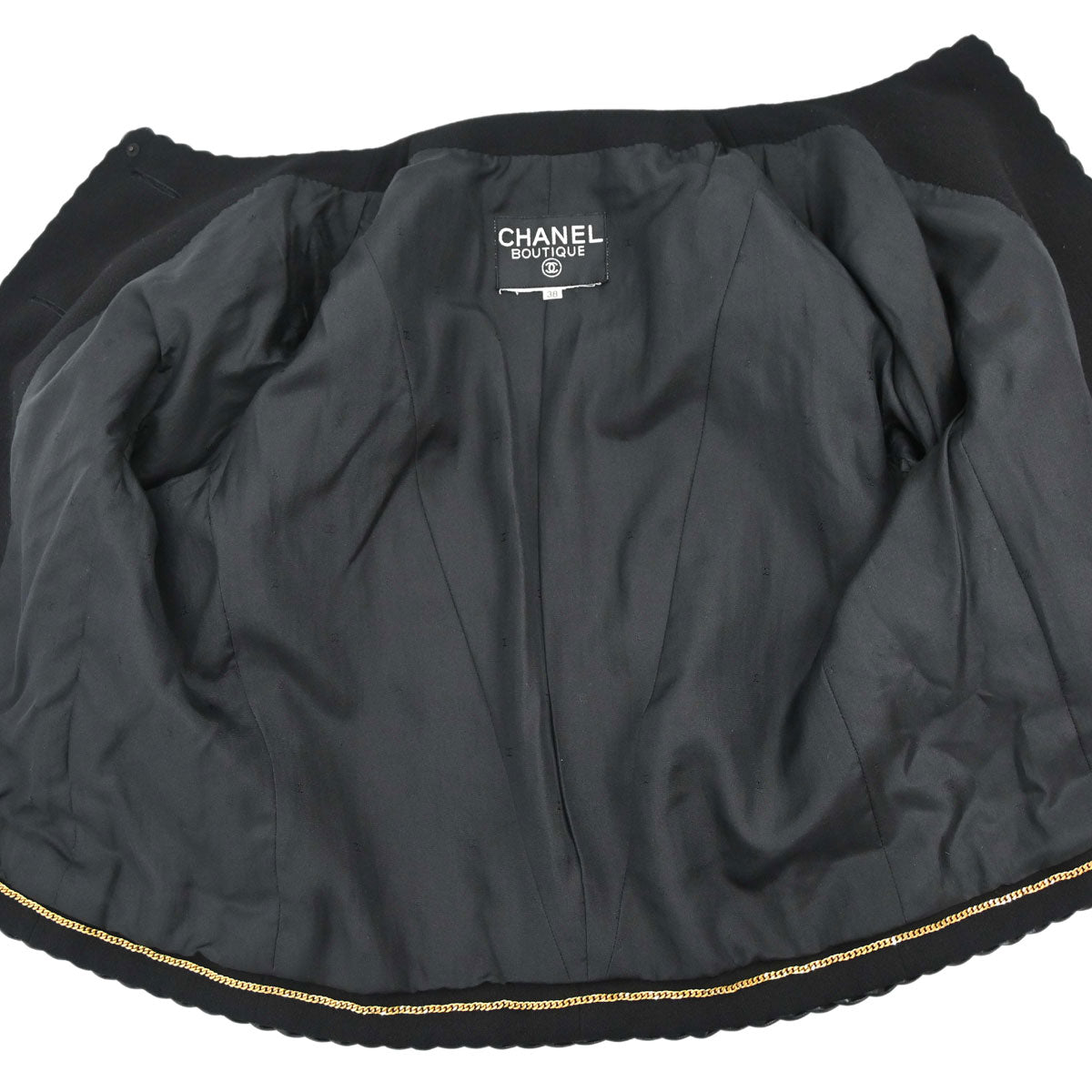 Chanel Collarless Jacket Black #38