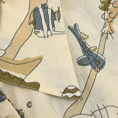 Hermes Au Clair de la Mer Shirt Blouse Beige #38