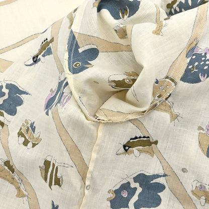 Hermes Au Clair de la Mer Shirt Blouse Beige #38