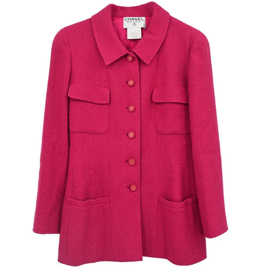 Chanel 1995 Single Breasted Jacket Pink #42