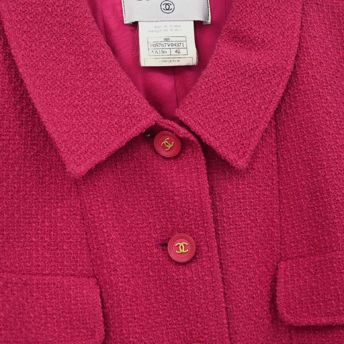 Chanel 1995 Single Breasted Jacket Pink #42