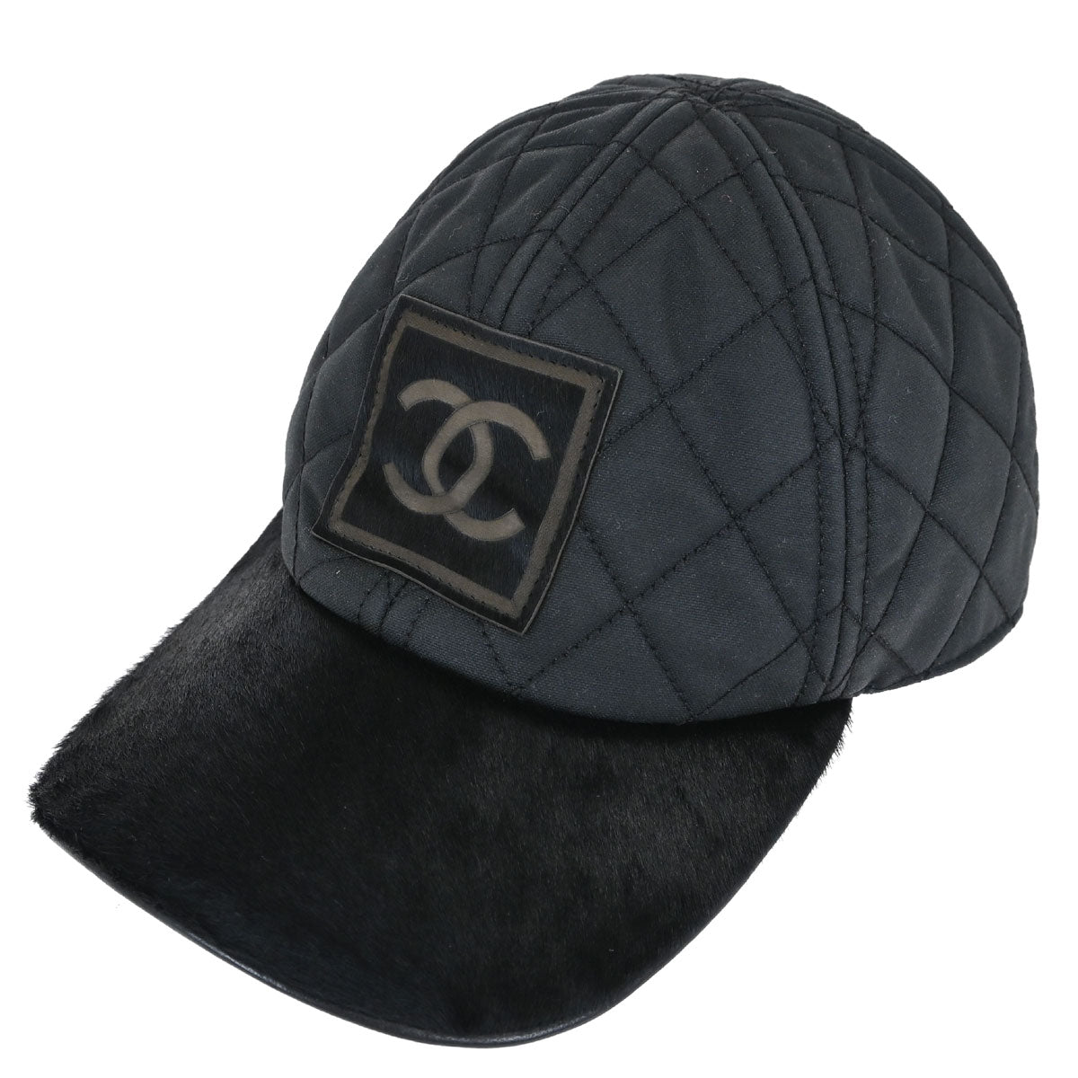 Chanel Sport Line Black #M Cap Hat Small Good