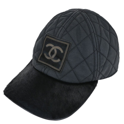 Chanel Sport Line Black #M Cap Hat Small Good