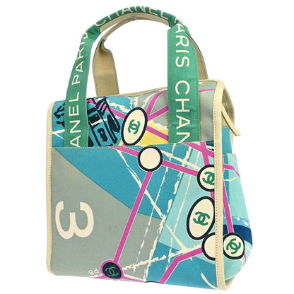 Chanel 2005-2006 Blue Canvas Sequins Cruise Line Paris Map Tote Handbag