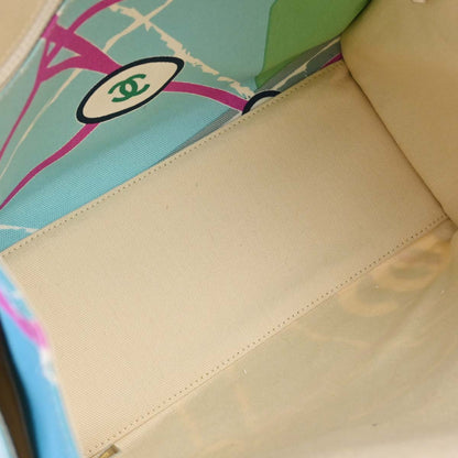 Chanel 2005-2006 Blue Canvas Sequins Cruise Line Paris Map Tote Handbag