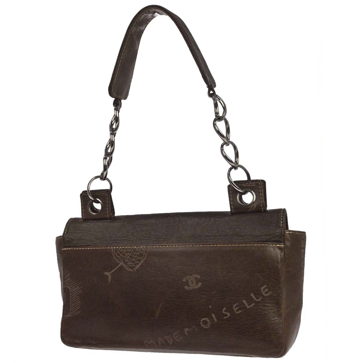Chanel 2003-2004 Brown Calfskin Graffiti Handbag