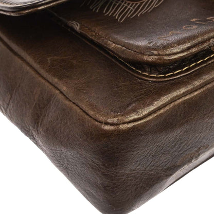 Chanel 2003-2004 Brown Calfskin Graffiti Handbag