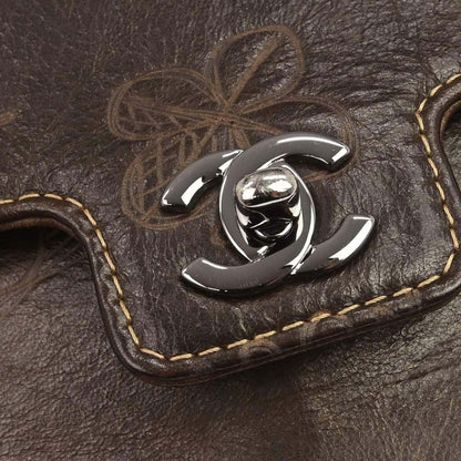 Chanel 2003-2004 Brown Calfskin Graffiti Handbag