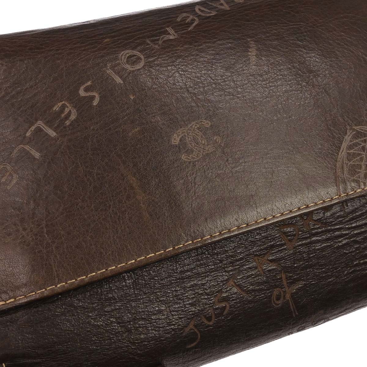 Chanel 2003-2004 Brown Calfskin Graffiti Handbag