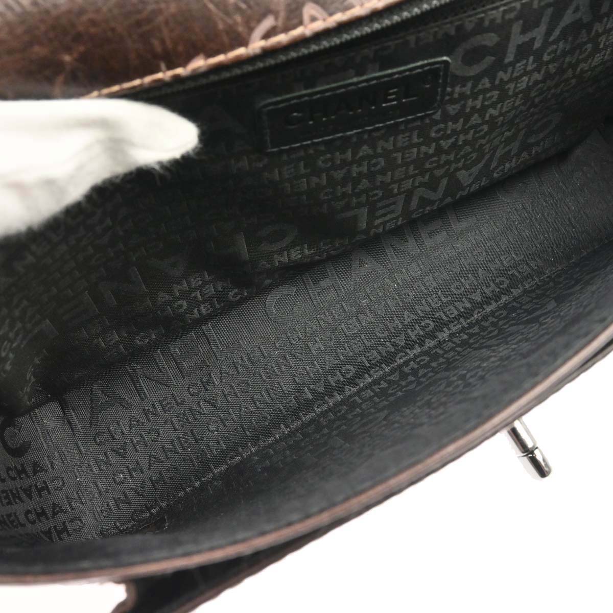 Chanel 2003-2004 Brown Calfskin Graffiti Handbag
