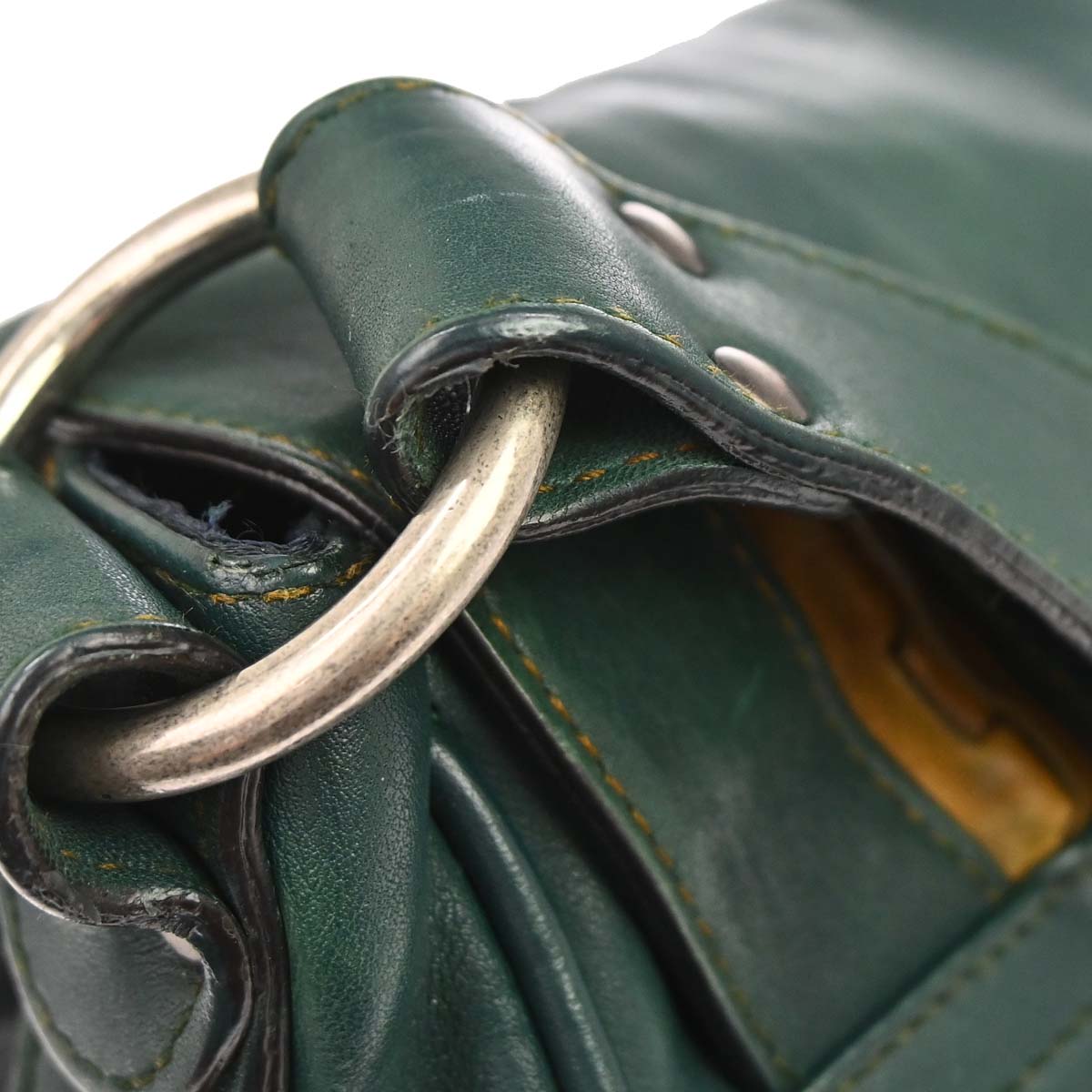Christian Dior Green Gaucho Shoulder Bag