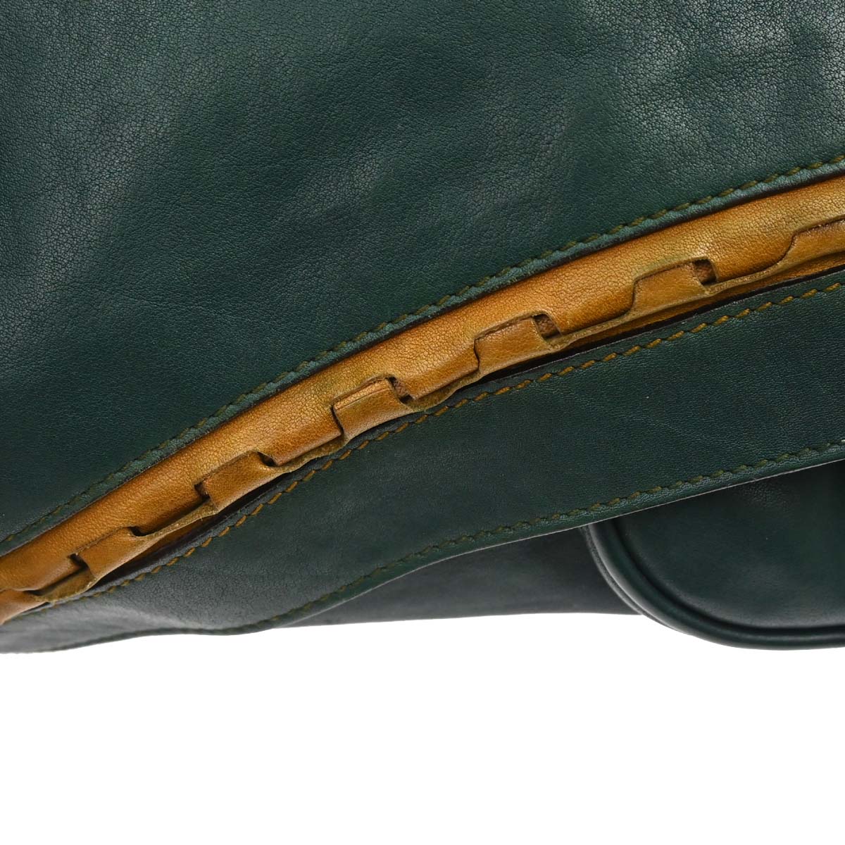 Christian Dior Green Gaucho Shoulder Bag