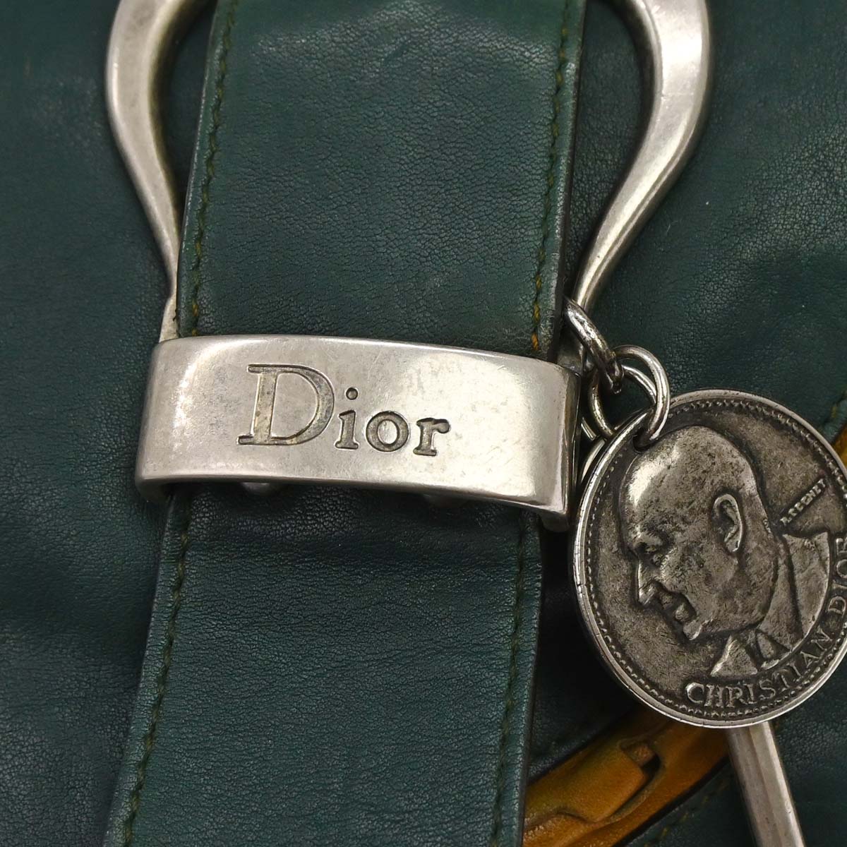 Christian Dior Green Gaucho Shoulder Bag