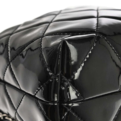 Chanel 2010-2011 Black Patent Leather Jumbo In the Business Flap Shoulder Bag