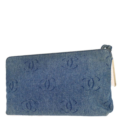 Chanel Blue Denim Clutch Bag