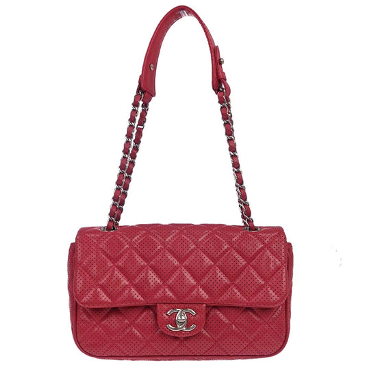 Chanel 2014 Red Perforated Lambskin Handbag