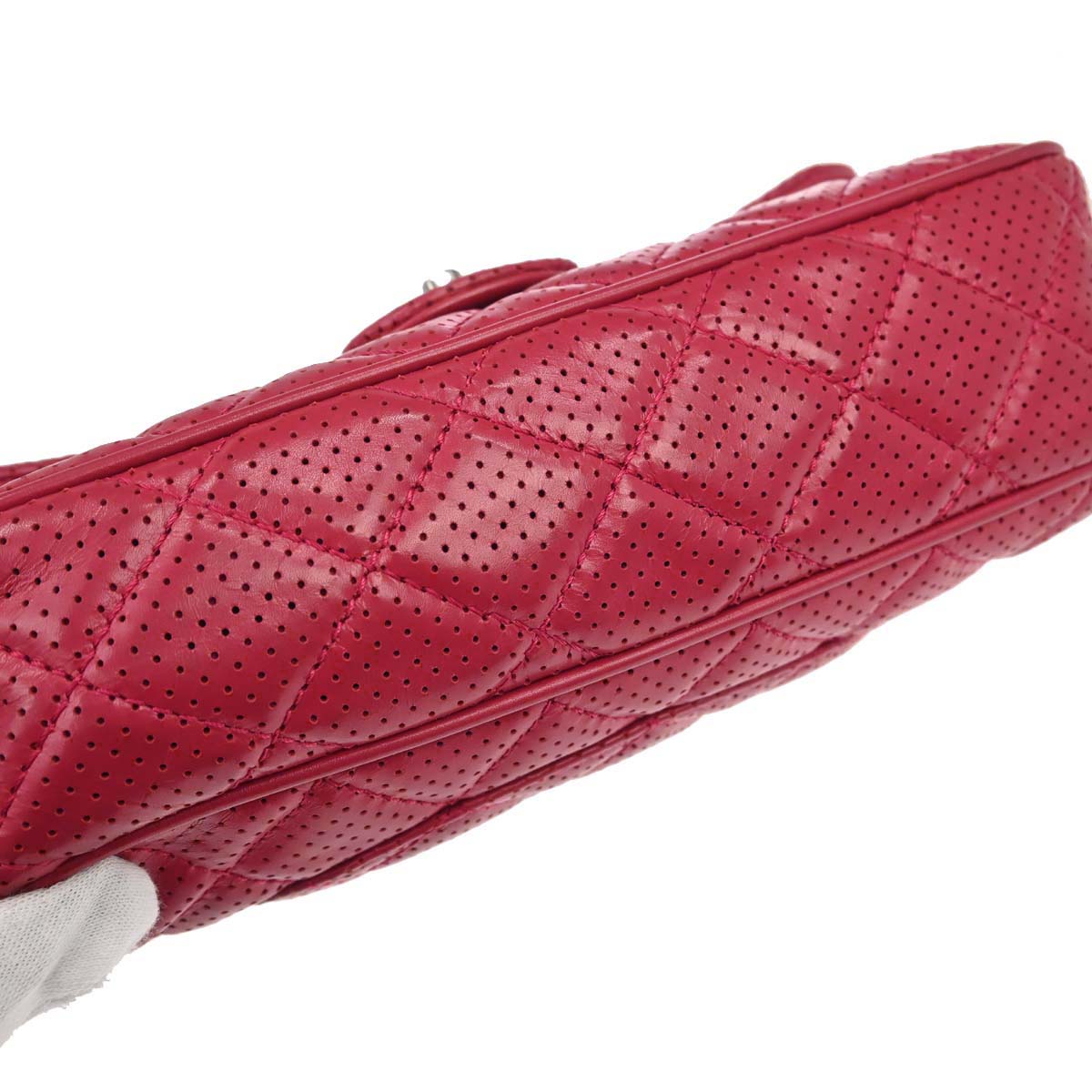 Chanel 2014 Red Perforated Lambskin Handbag