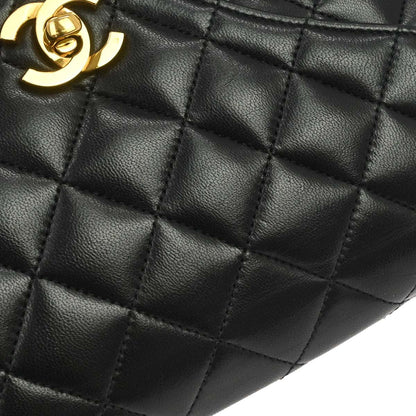 Chanel 1996-1997 Black Lambskin Single Flap Shoulder Bag