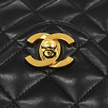 Chanel 1996-1997 Black Lambskin Single Flap Shoulder Bag
