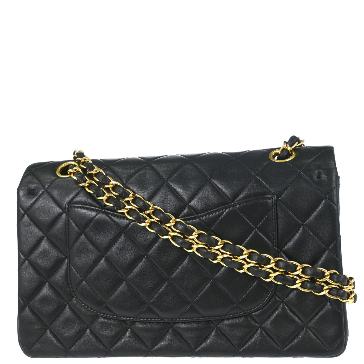 Chanel Black Lambskin Medium Classic Double Flap Shoulder Bag