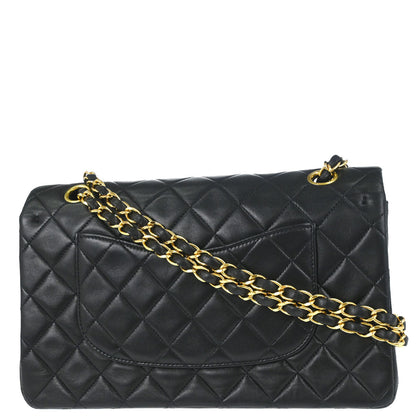 Chanel Black Lambskin Medium Classic Double Flap Shoulder Bag