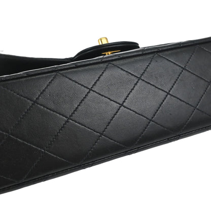 Chanel Black Lambskin Medium Classic Double Flap Shoulder Bag