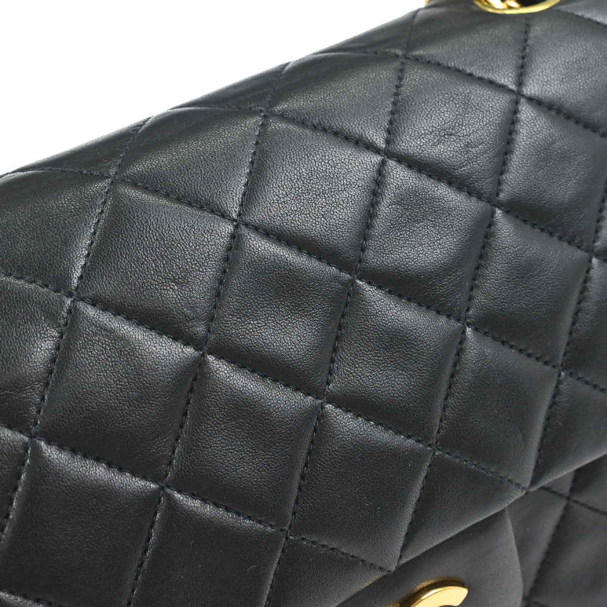 Chanel Black Lambskin Medium Classic Double Flap Shoulder Bag