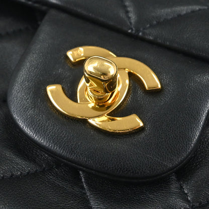 Chanel Black Lambskin Medium Classic Double Flap Shoulder Bag