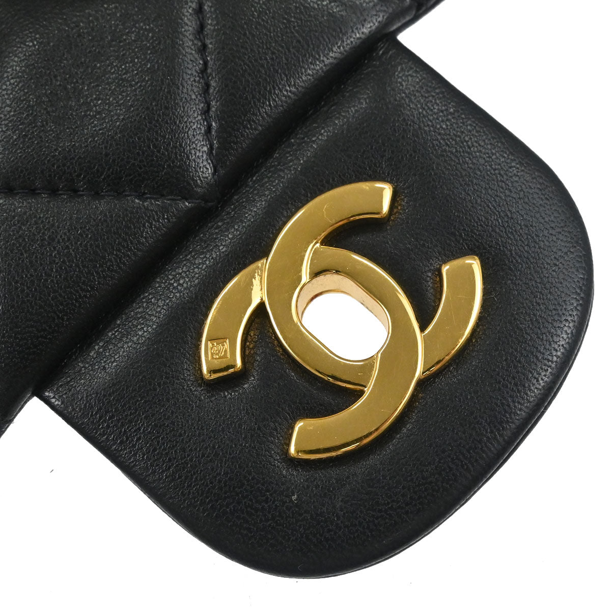 Chanel Black Lambskin Medium Classic Double Flap Shoulder Bag