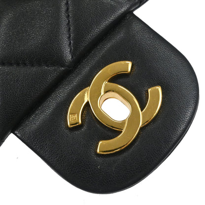 Chanel Black Lambskin Medium Classic Double Flap Shoulder Bag