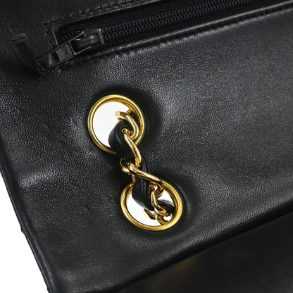 Chanel Black Lambskin Medium Classic Double Flap Shoulder Bag