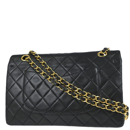 Chanel Black Lambskin Medium Classic Double Flap Shoulder Bag
