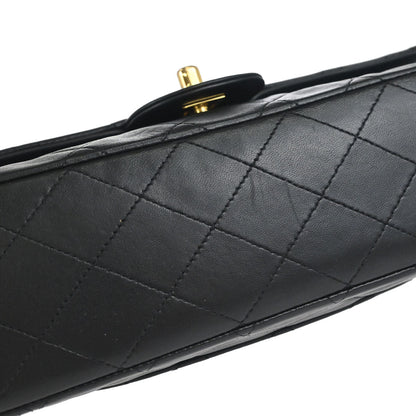 Chanel Black Lambskin Medium Classic Double Flap Shoulder Bag