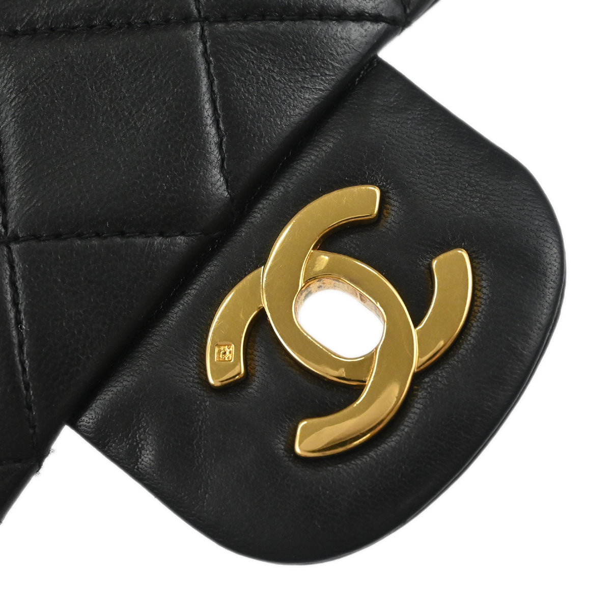 Chanel Black Lambskin Medium Classic Double Flap Shoulder Bag