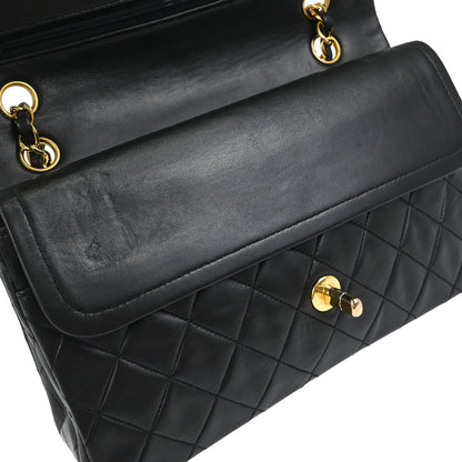Chanel Black Lambskin Medium Classic Double Flap Shoulder Bag
