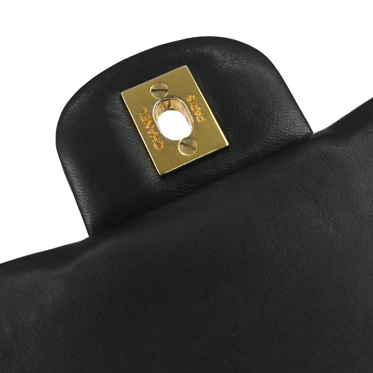 Chanel Black Lambskin Medium Classic Double Flap Shoulder Bag