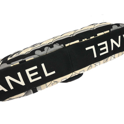 Chanel 2005-2006 Black Beige Canvas Le Train Flap Shoulder Bag