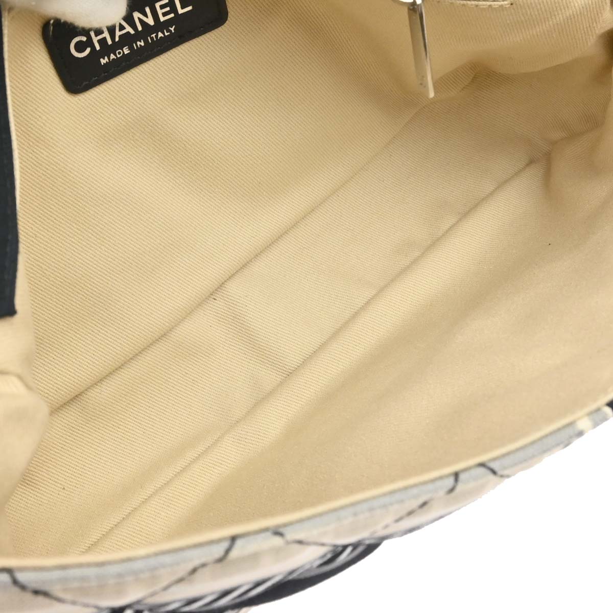 Chanel 2005-2006 Black Beige Canvas Le Train Flap Shoulder Bag