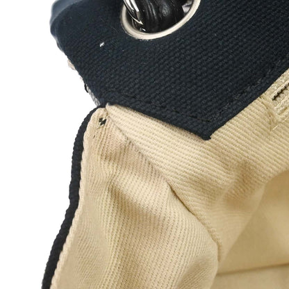 Chanel 2005-2006 Black Beige Canvas Le Train Flap Shoulder Bag