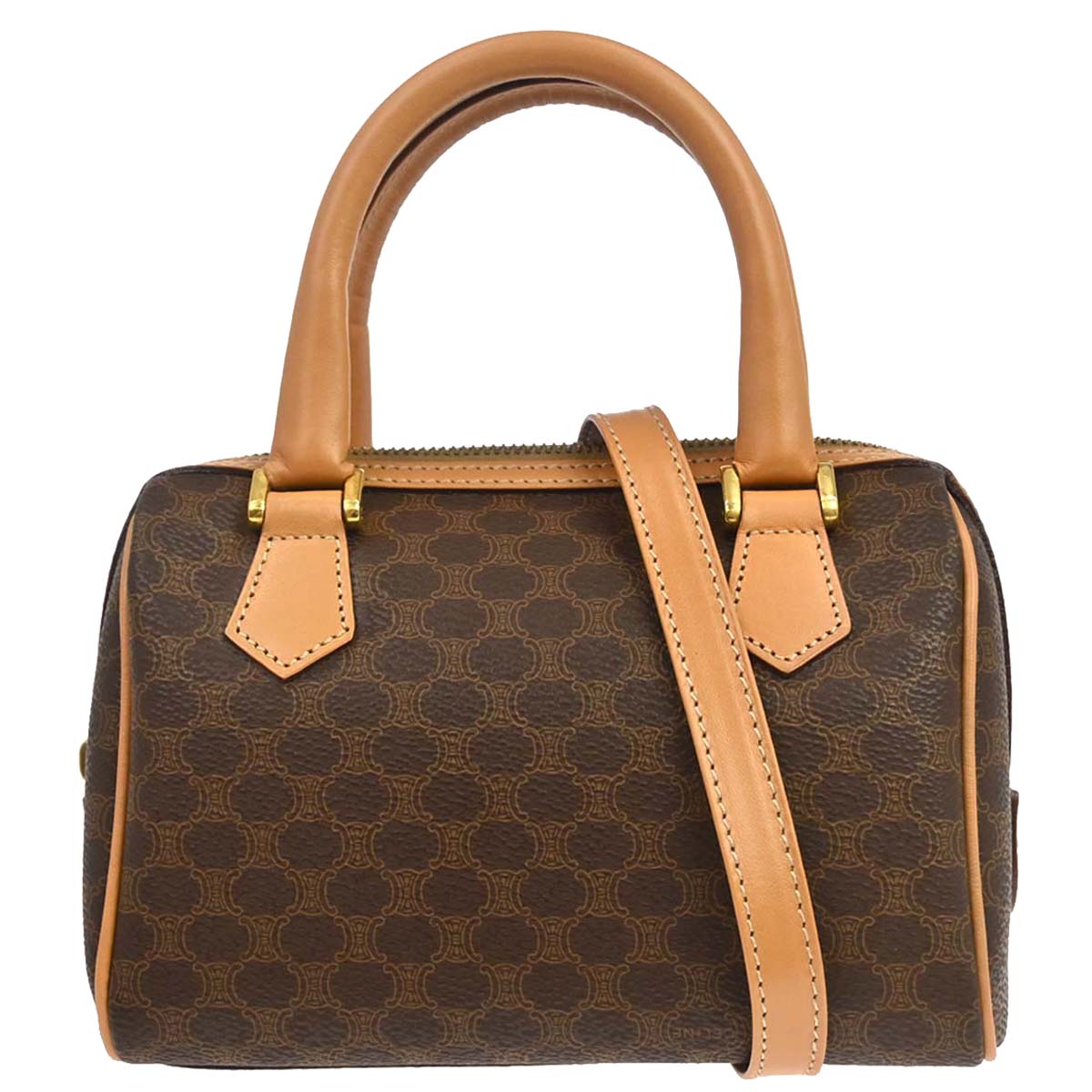 Celine Brown PVC Macadam 2way Shoulder Handbag