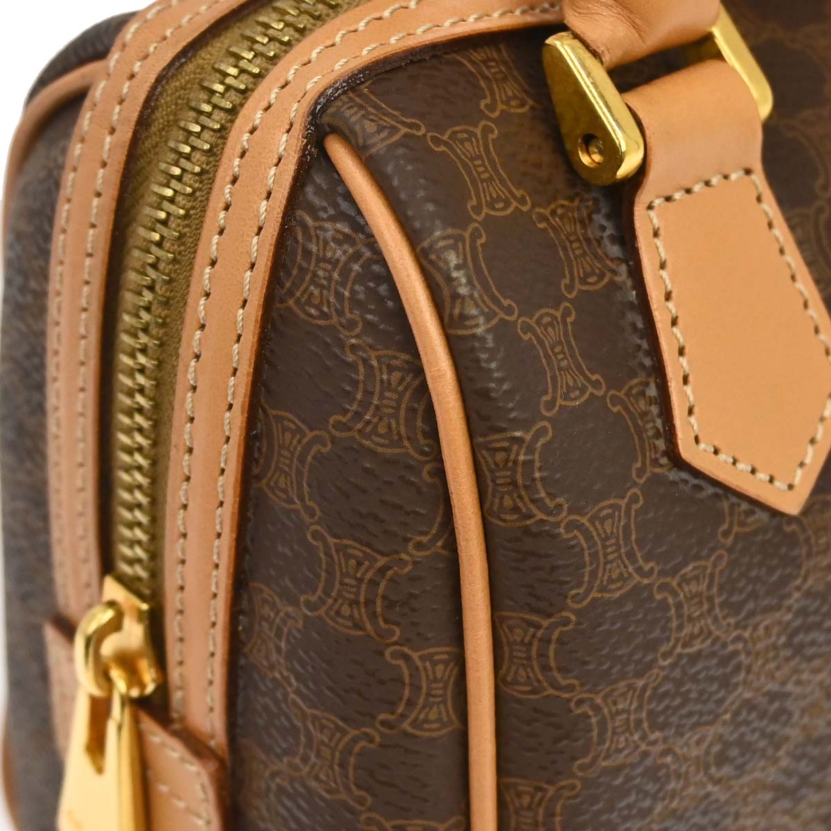 Celine Brown PVC Macadam 2way Shoulder Handbag