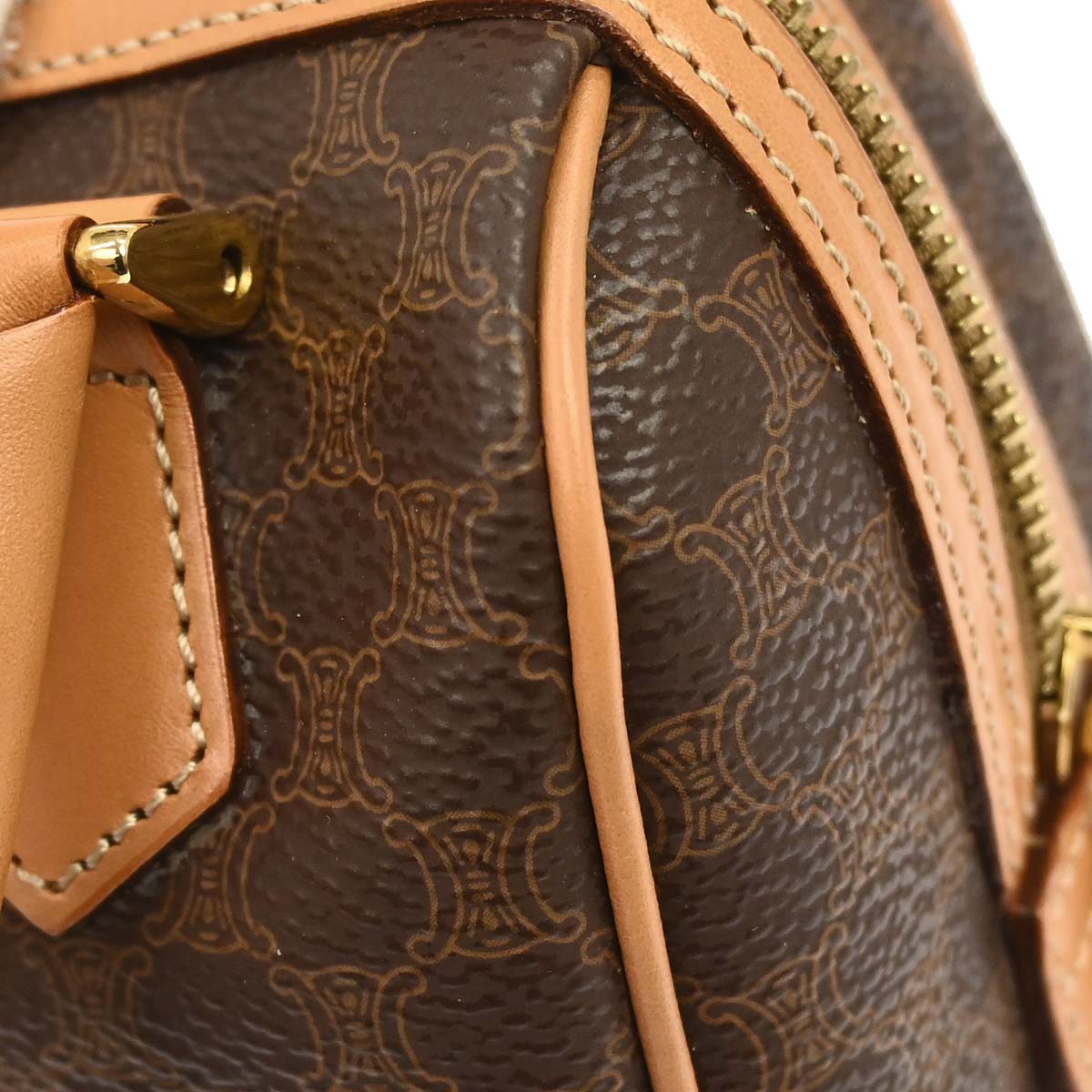 Celine Brown PVC Macadam 2way Shoulder Handbag