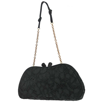 Prada Black Satin Lace Chain Handbag