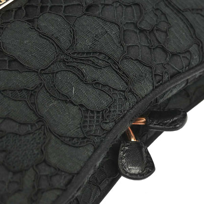Prada Black Satin Lace Chain Handbag