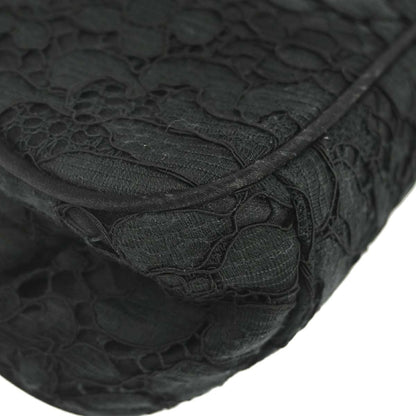 Prada Black Satin Lace Chain Handbag