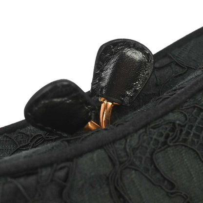 Prada Black Satin Lace Chain Handbag