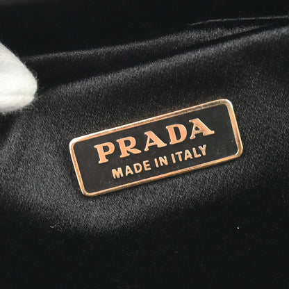 Prada Black Satin Lace Chain Handbag
