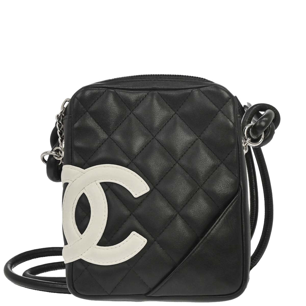 Chanel 2003-2004 Black Calfskin Cambon Ligne Shoulder Bag