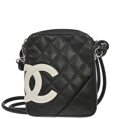 Chanel 2003-2004 Black Calfskin Cambon Ligne Shoulder Bag