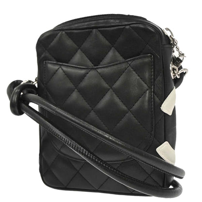 Chanel 2003-2004 Black Calfskin Cambon Ligne Shoulder Bag